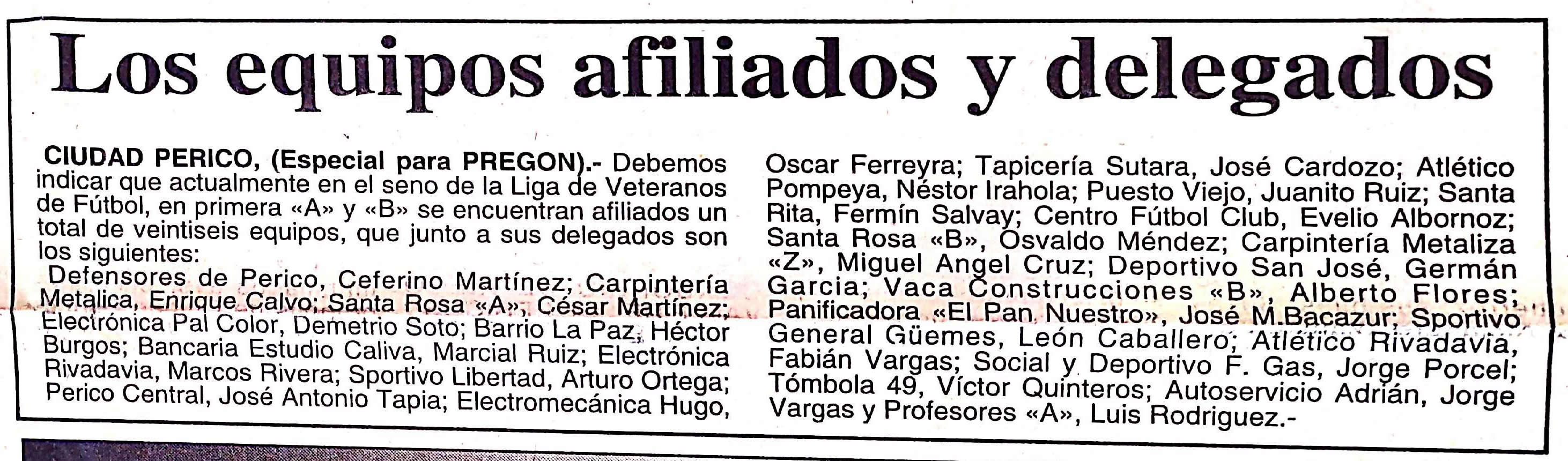 Recorte de periódico sobre Tercer Tiempo FC
